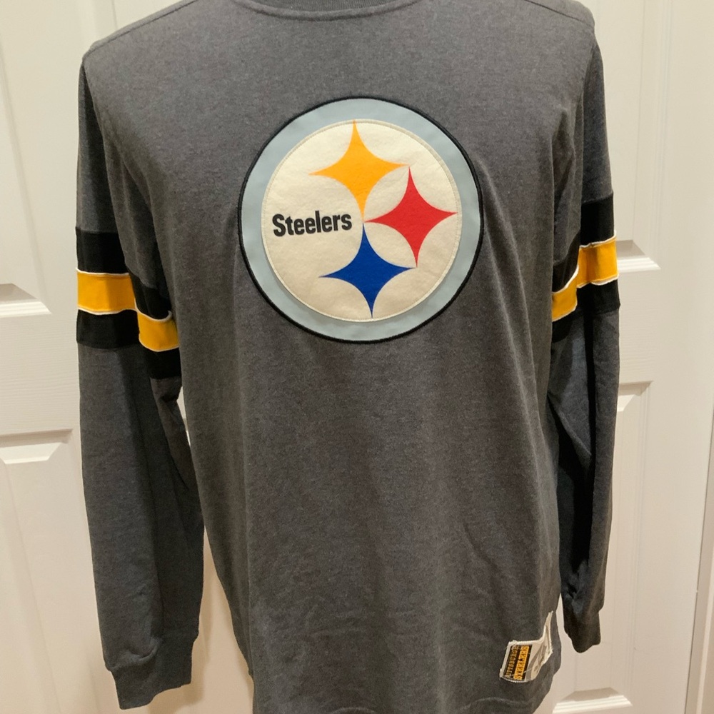 Majestic Gray Steelers Logo Shirt